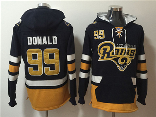 Los Angeles Rams #99 Aaron Donald Men's Black Hoodies