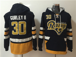 Los Angeles Rams #30 Todd Gurley II Men's Black Hoodies