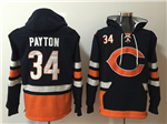 Chicago Bears #34 Walter Payton Men's Black Hoodies