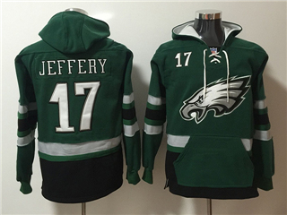 Philadelphia Eagles #17 Alshon Jeffery Men's Green Hoodies