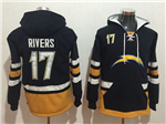 Los Angeles Chargers #17 Philip Rivers Men's Black Hoodies