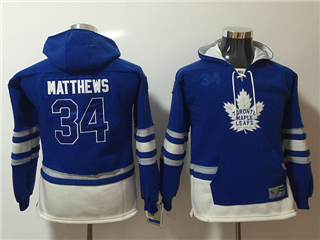 Toronto Maple Leafs #34 Auston Matthews Youth Blue Hoodies