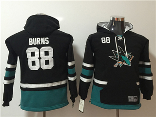 San Jose Sharks #88 Brent Burns Youth Black Hoodies