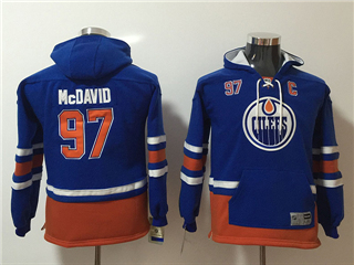 Edmonton Oilers #97 Connor McDavid Youth Royal Blue Hoodies