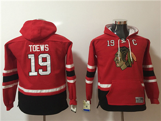 Chicago Blackhawks #19 Jonathan Toews Youth Red Hoodies