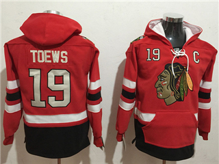 Chicago Blackhawks #19 Jonathan Toews Men's Red Hoodies