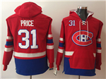 Montreal Canadiens #31 Carey Price Men's Red Hoodies