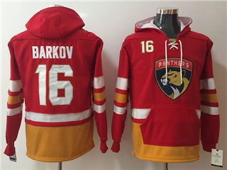 Florida Panthers #16 Aleksander Barkov Men's Red Hoodies