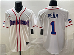 Dominican Republic #1 Jeremy Pe?a Baseball White 2026 World Baseball Classic Jersey