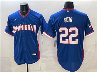 Dominican Republic #22 Juan Soto Baseball Blue 2026 World Baseball Classic Jersey