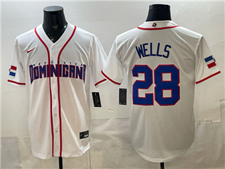 Dominican Republic #28 Austin Wells Baseball White 2026 World Baseball Classic Jersey