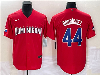 Dominican Republic Baseball #44 Julio Rodriguez Red 2023 World Baseball Classic Jersey