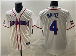 Dominican Republic #4 Ketel Marte Baseball White 2026 World Baseball Classic Jersey