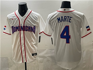 Dominican Republic #4 Ketel Marte Baseball White 2026 World Baseball Classic Jersey