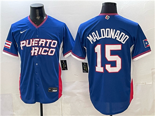 Puerto Rico #15 Martin Maldonado Blue 2026 World Baseball Classic Jersey