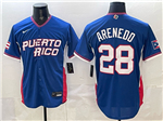 Puerto Rico #28 Nolan Arenado Blue 2026 World Baseball Classic Jersey