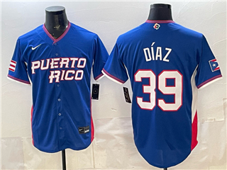 Puerto Rico #39 Edwin Diaz Blue 2026 World Baseball Classic Team Jersey