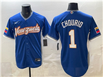 Venezuela Baseball #1 Jackson Chourio Blue 2026 World Baseball Classic Jersey
