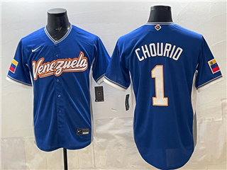 Venezuela Baseball #1 Jackson Chourio Blue 2026 World Baseball Classic Jersey