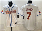 Venezuela Baseball #7 Eugenio Suarez White 2026 World Baseball Classic Jersey