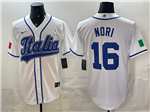 Italy Baseball #16 Dante Nori White 2026 World Baseball Classic Jersey