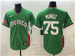 Mexico Baseball #75 Andres Munoz Green 2026 World Baseball Classic Jersey