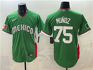 Mexico Baseball #75 Andres Munoz Green 2026 World Baseball Classic Jersey