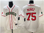 Mexico Baseball #75 Andres Munoz White 2026 World Baseball Classic Jersey