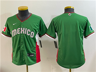 Mexico Baseball Youth Green 2026 World Baseball Classic Team Jersey