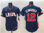 USA Baseball #12 Kyle Schwarber Navy 2026 World Baseball Classic Jersey