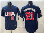 USA Baseball #21 Pete Crow-Armstrong Navy World Baseball Classic Jersey