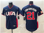 USA Baseball #21 Pete Crow-Armstrong Navy 2026 World Baseball Classic Jersey