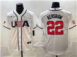 USA Baseball #22 Clayton Kershaw White 2026 World Baseball Classic Jersey
