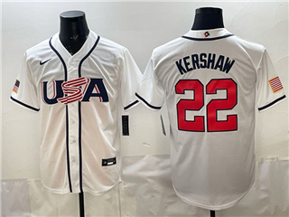 USA Baseball #22 Clayton Kershaw White 2026 World Baseball Classic Jersey