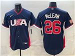 USA Baseball #26 Nolan McLean Navy 2026 World Baseball Classic Jersey