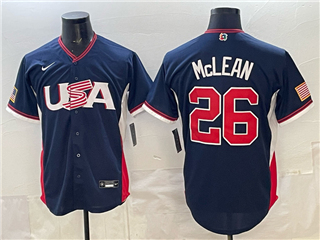 USA Baseball #26 Nolan McLean Navy 2026 World Baseball Classic Jersey