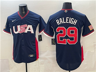 USA Baseball #29 Cal Raleigh Navy 2026 World Baseball Classic Jersey