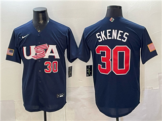USA Baseball #30 Paul Skenes Navy World Baseball Classic Jersey