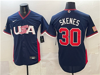 USA Baseball #30 Paul Skenes Navy 2026 World Baseball Classic Jersey