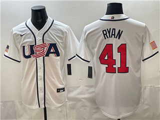 USA Baseball #41 Joe Ryan White 2026 World Baseball Classic Jersey