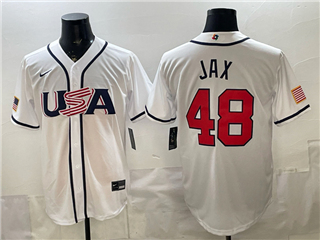 USA Baseball #48 Griffin Jax White 2026 World Baseball Classic Jersey