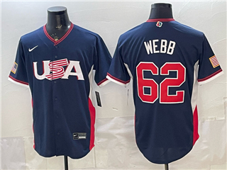 USA Baseball #62 Logan Webb Navy 2026 World Baseball Classic Jersey