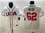 USA Baseball #62 Logan Webb White 2026 World Baseball Classic Jersey