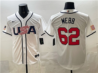USA Baseball #62 Logan Webb White 2026 World Baseball Classic Jersey