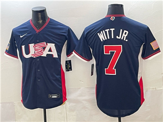 USA Baseball #7 Bobby Witt Jr. Navy 2026 World Baseball Classic Jersey