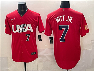 USA Baseball #7 Bobby Witt Jr. Red World Baseball Classic Jersey
