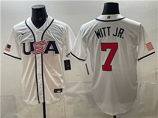 USA Baseball #7 Bobby Witt Jr. White 2026 World Baseball Classic Jersey