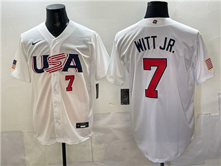 USA Baseball #7 Bobby Witt Jr. White World Baseball Classic Jersey