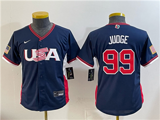 USA Baseball #99 Aaron Judge Youth Navy 2026 World Baseball Classic Jersey