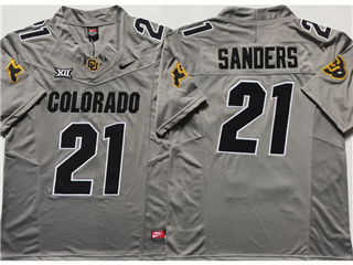 Colorado Buffaloes #21 Deion Sanders Gray College Football F.U.S.E. Limited Jersey